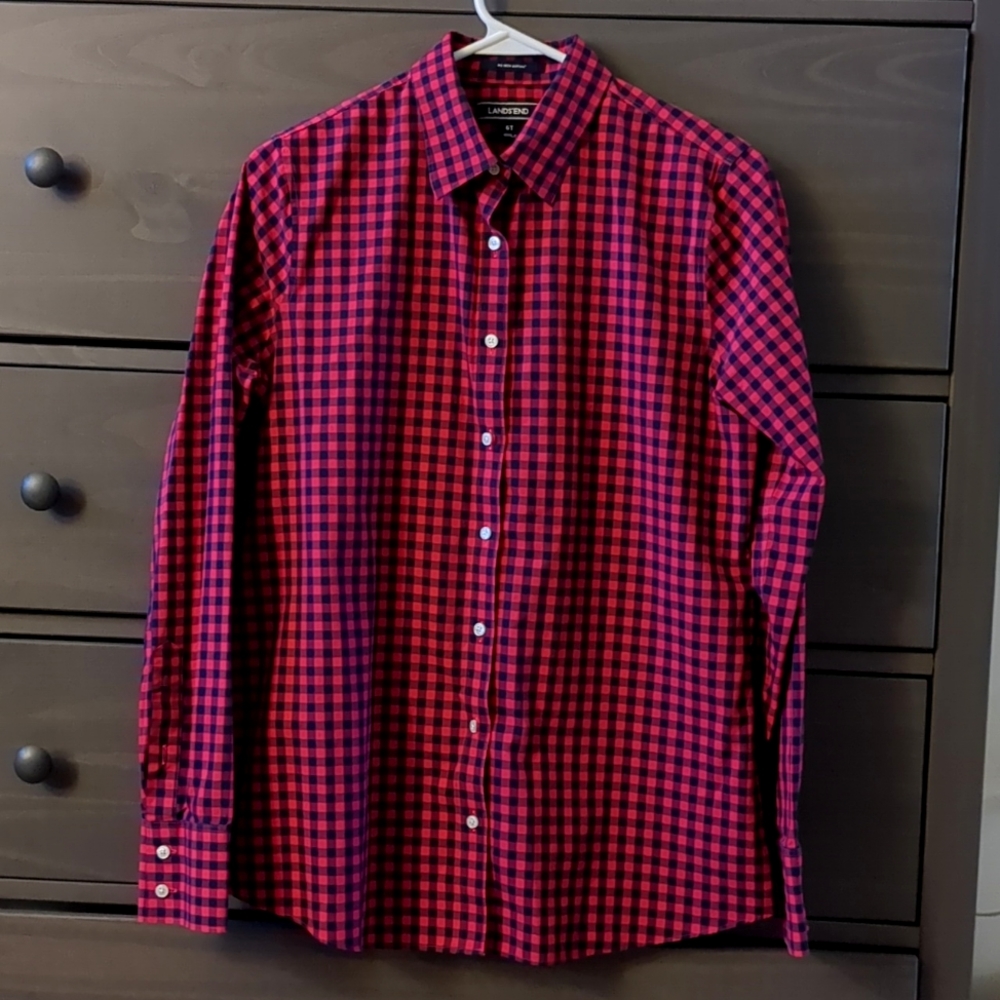 Lands End No Iron Supima Long Sleeve 6 Tall
